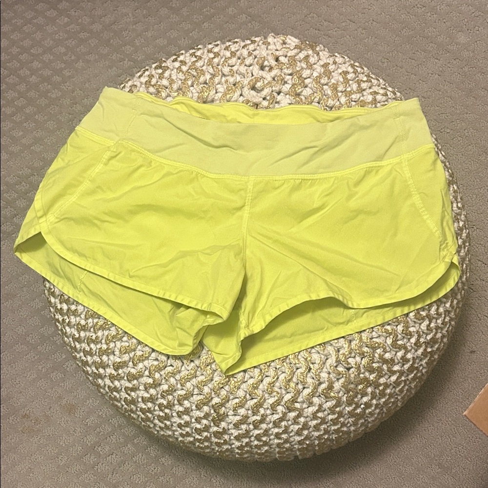 Lululemon Athletica Yellow Running Shorts